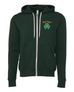 Personalized & Embroidered "Spread" Shamrock Zip Hoodie - 1 or 2 names