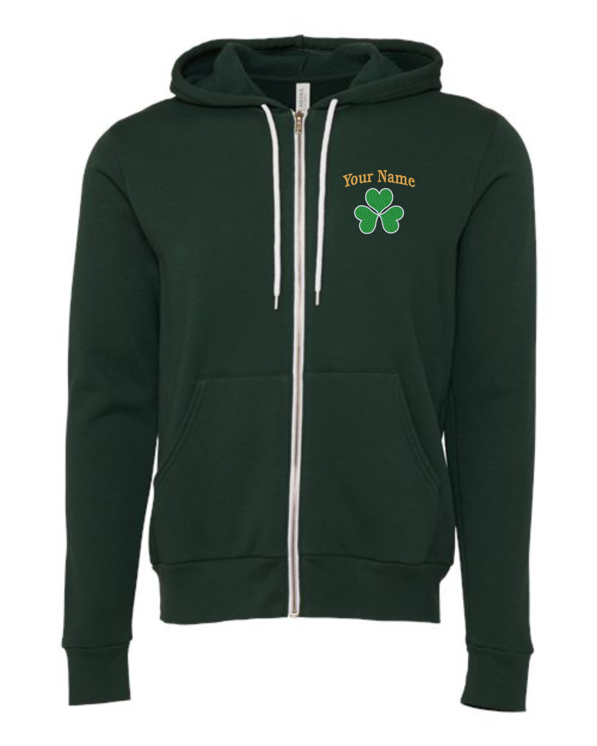 Personalized & Embroidered "Spread" Shamrock Zip Hoodie - 1 or 2 names