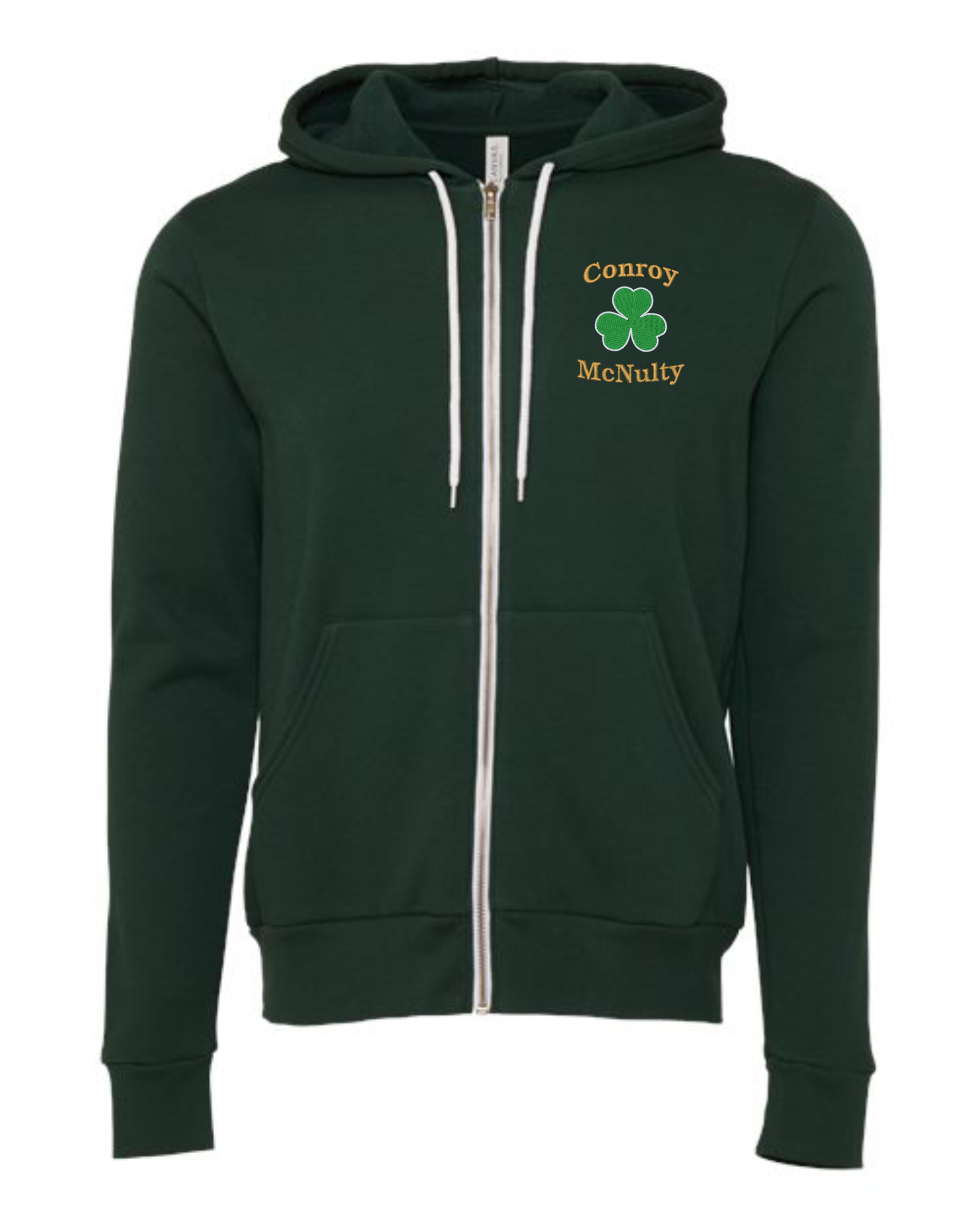 Personalized & Embroidered "Bunch" Shamrock Zip Hoodie - 1 or 2 names - Image 5