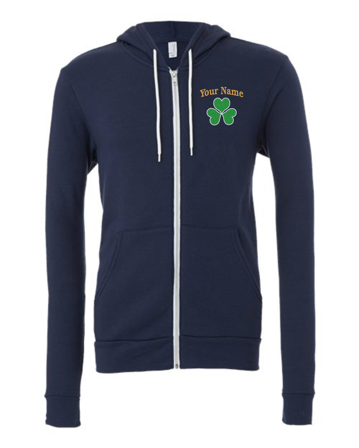 Personalized & Embroidered "Spread" Shamrock Zip Hoodie - 1 or 2 names - Image 2