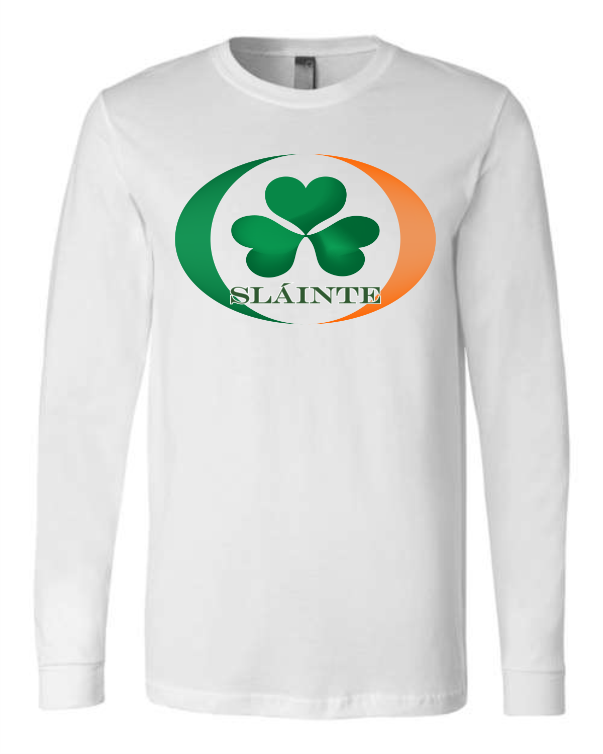 Shamrock Long Sleeve Tee - White or Navy - Image 3