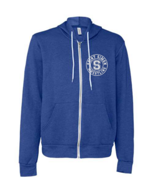 Embroidered Wrestling Full Zip Hoodie - Royal, Gray or White