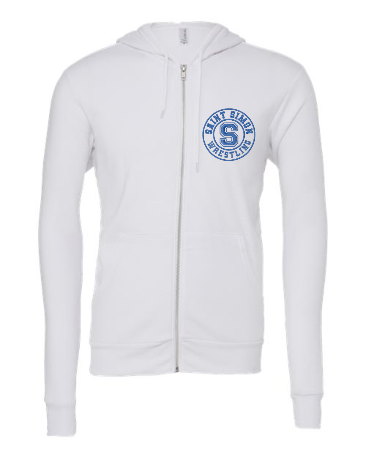 Embroidered Wrestling Full Zip Hoodie - Royal, Gray or White - Image 4